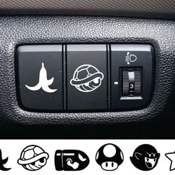 Blank Button Decals Sticker Car Truck Window Windshield JDM Racing Video Game Gaming Mario Kart Funny