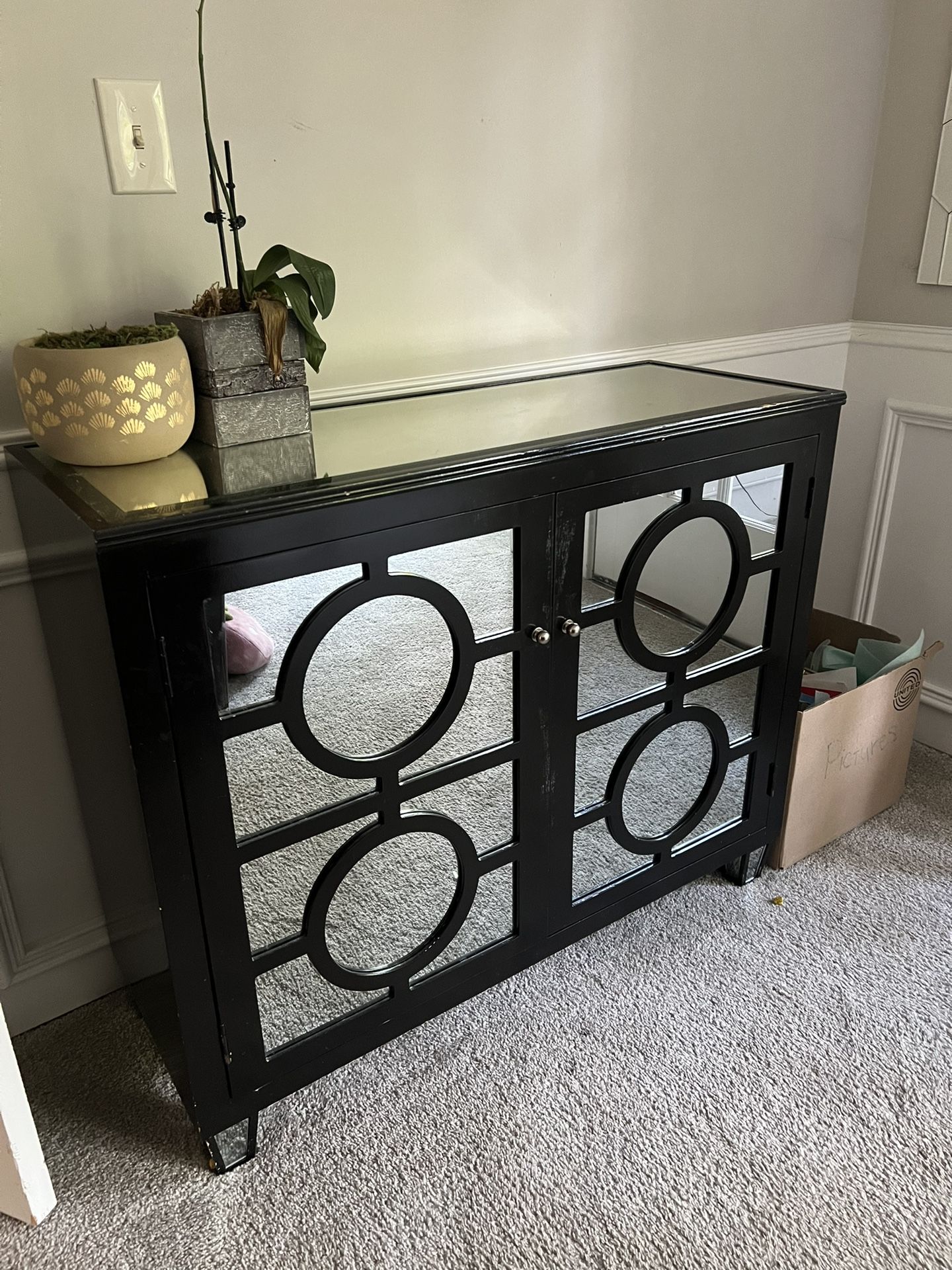 Black Mirrored Credenza