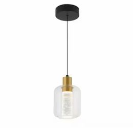 Essence Globe 6.5-Watt 1-Light Modern Black and Gold Integrated LED Hanging Mini Pendant Light Fixture for Kitchen