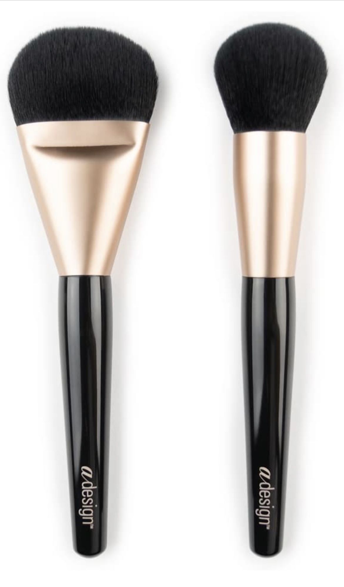 aDesign Professional 2 Piece Makeup Brush Kit – Flawless Foundation Power Duo