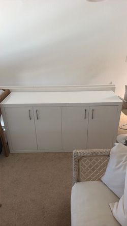 MUST GO TODAY: White Storage Credenza