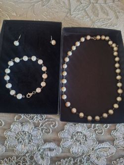 Set de plata conpleto perlas de agua dulce.