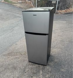 Mini fridge taller household 2 door refrigerator stainless steel (free local delivery)