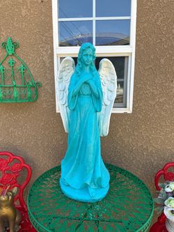 Turquoise Angel Garden Statue