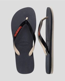 Havaianas Top Tred Mixed ThongGraphite Flip Flop Sandals Mens Size 9/10 NEW