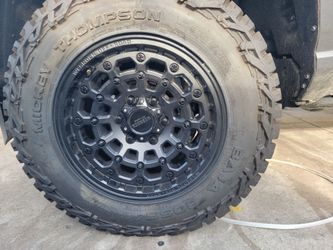17" new black satin wheels & new MICKEY THOMPSON Baja AT Tires For TOYOTA TACOMA  2023-2027
