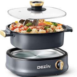 Stariver 3L Non-Stick Hot Pot Electric with Dual-Power Control,Electric 