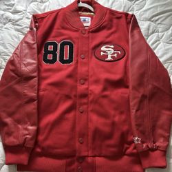 HOMAGE x Starter Jerry Rice GOAT Varsity Jacket - Red/L HAND 1/144 49ers Football