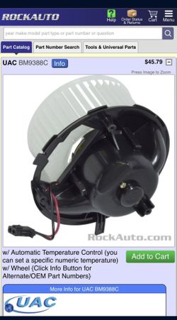 2013 Vw Jetta 2.5L L5 Blower Motor