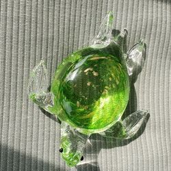 GLASS ART SEA TURTLE GOLD AVENTURINE