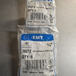 3/4 emt set screw conectors 5 p