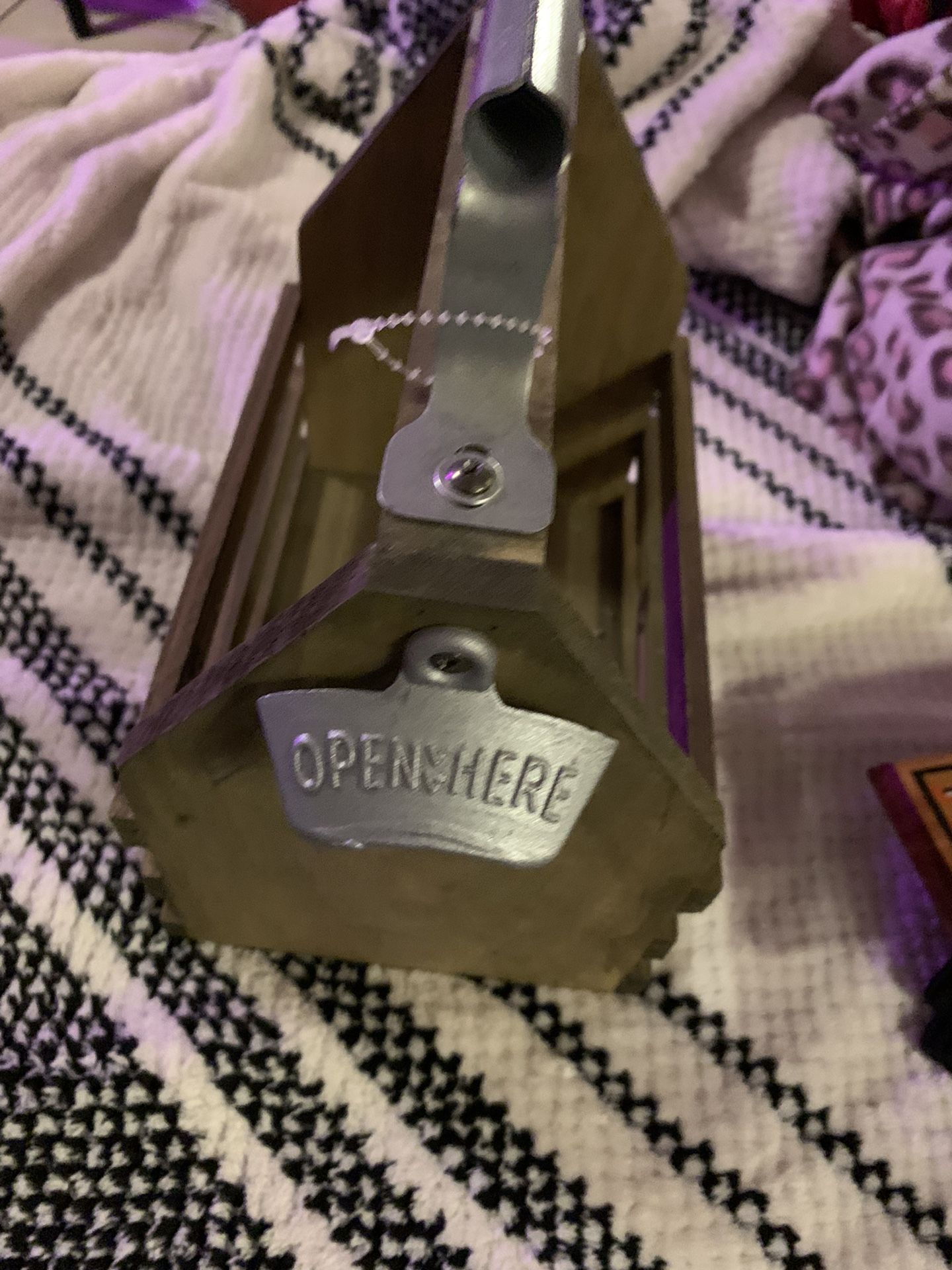 Wooden Beer/bottle Caddy With Opener