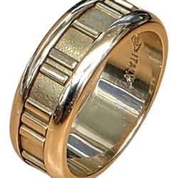Authentic 1995 Tiffany & Company 7 mm  Atlas Ring 18k Yellow Gold Size 6.5