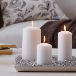 3 containers silver crushed glass  You can decorate and make festive arrangements with crushed glass