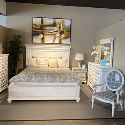 King Bed, Dresser, Mirror And Nightstand 