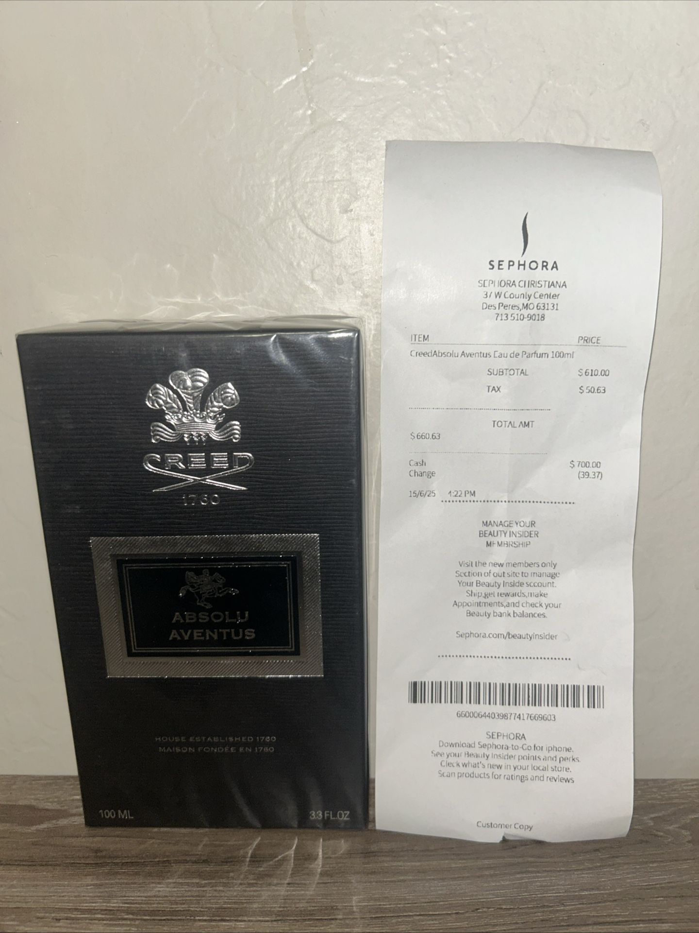 Creed Absolu Aventus – 100% Authentic – New