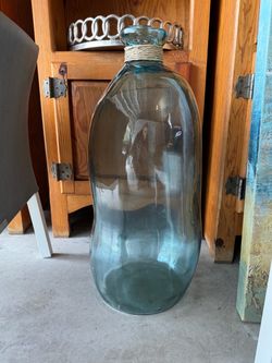 Blown glass vase with  boho rope neck