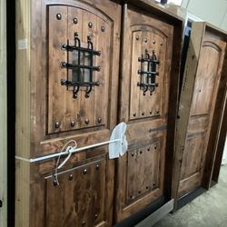 Exterior Doors  72 X 80 Knotty Alder Doors,  64 X 96 . 53 X 80, 72 X 80 Double Doors, 36 X 80 Door $780-$1850