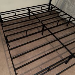 Cal king headboard and metal bed frame