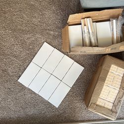 White Glossy 3x6 Subway Tile & Pencil- 20 SF