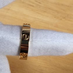 Gold Love Ring Stainless Steel Gold Plated 