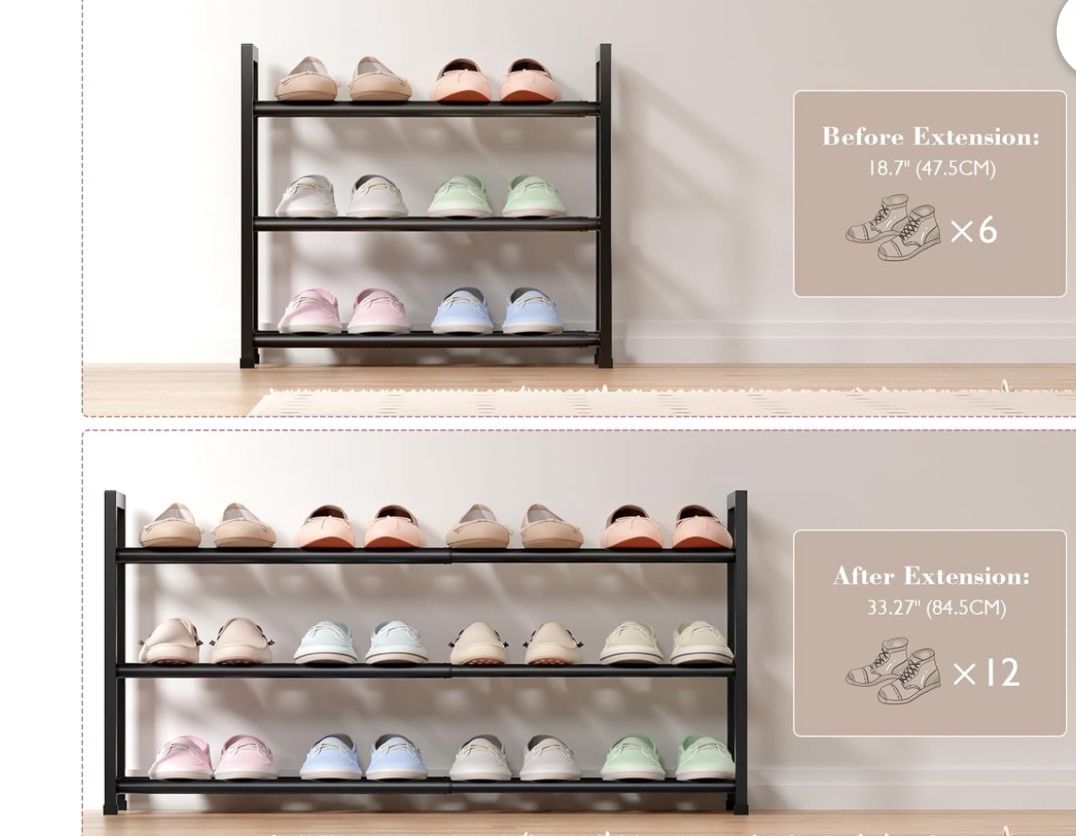 3-Tier Expandable Shoe Rack