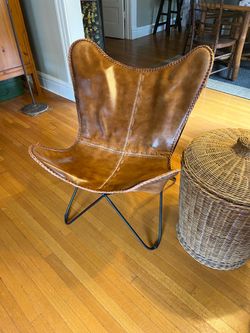 Leather Butterfly Chair- Almost New!