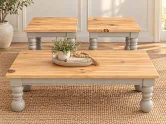 Coastal Modern 3-Piece Coffee & Side Table Set