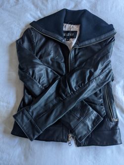 Guess Black Leather Jacket, Women's, Size Small