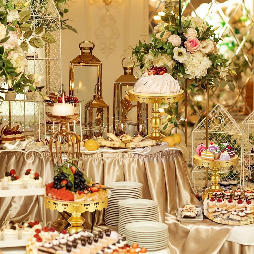 6 Pcs Cake Stands Round Dessert Stands Set Cupcake Display Stands Dessert Table Display Cake Pedestal Holder for Baby Shower Wedding Birthday Party De