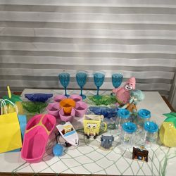 SpongeBob SquarePants Party Lot – Decorations, Cups, Tableware & Toys – Bundle