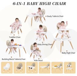 6 in 1 High Chair for Babies & Toddlers