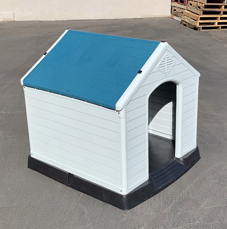 (NEW) $105 Waterproof Plastic Dog House for Large size Pet Indoor Outdoor Cage Kennel 36x36x39 inches