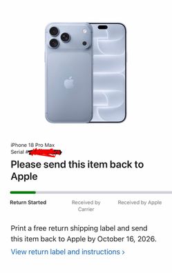 iPhone 18 Pro Max Glacier Blue SEALED 256gb