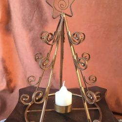 Brass Christmas Tree candle holder H11xW8 inch Lbs 0.9  Item#3XMASCH Lbs 0.9