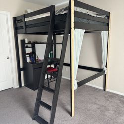 Loft Bed with full size mattress - Ikea Stora full/double