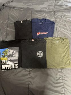 Bundle Of Men's Tees Size LARGE RVCA Billabong Top Heavy - Quality Shirts