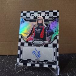 2023 Panini Prizm Natalie Decker Checkered Flag Silver Prizm Auto /50