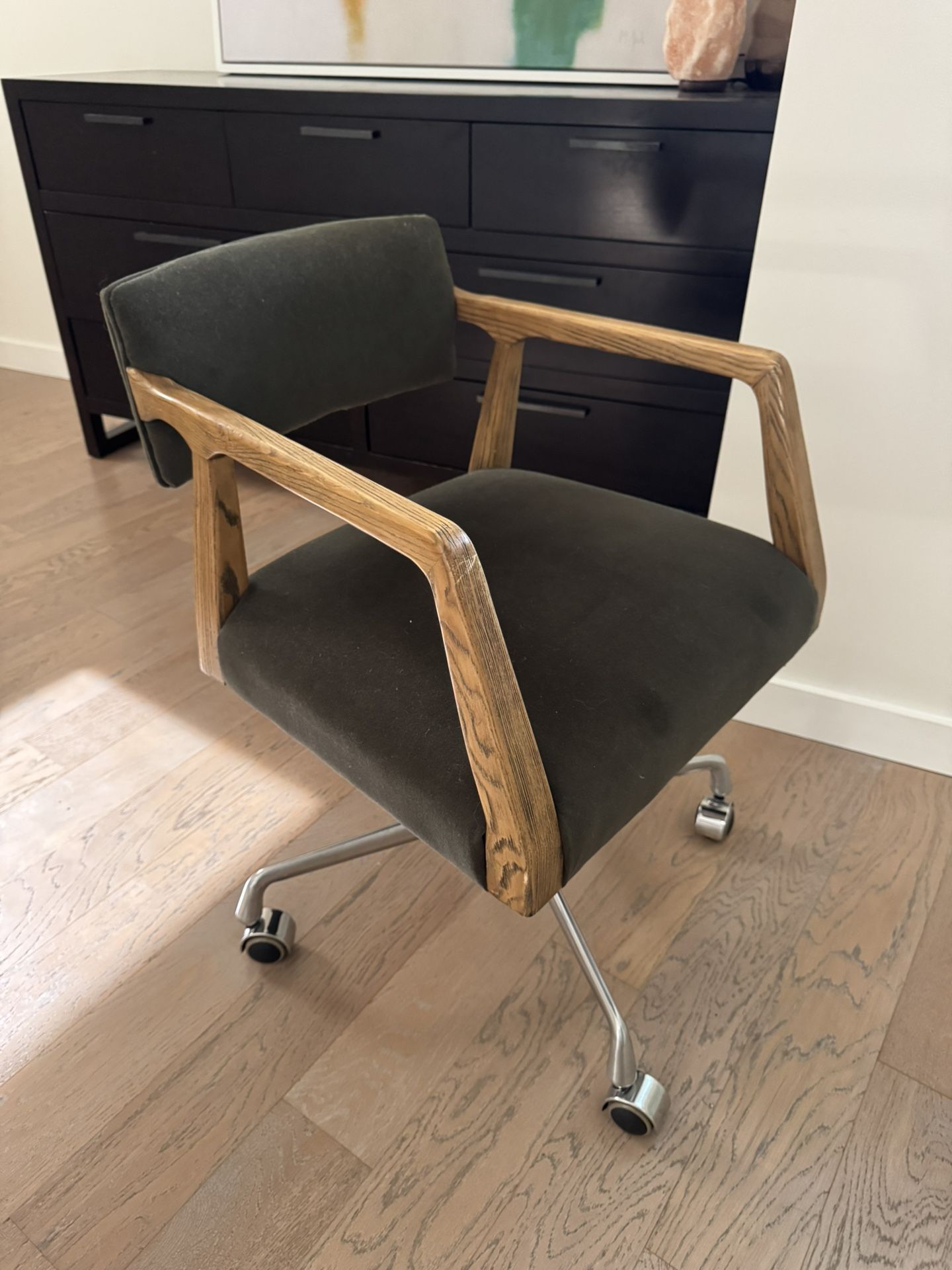 Beldan Upholstered Swivel Desk Chair by Four Hands / Pottery Barn