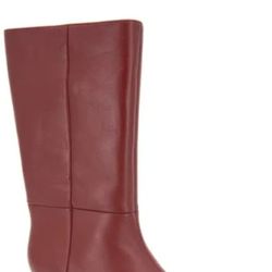 Kenneth Cole Meryl knee-high boots in a red leather finish.  Size 6.5 M