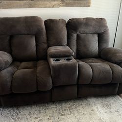  Loveseat Couch Sofa - Dual Recliners  