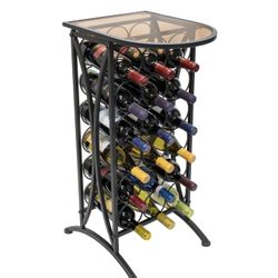 SORBUS Wine rack bar  glass table