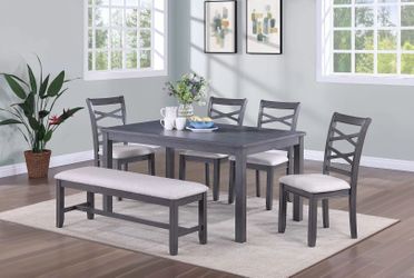 6 Piece Dining Set – Gray or Black Color