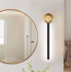 1 Pack 20” Modern LED Black & Gold Vanity Wall Sconce w/5 Colors Temperature - Retail at $66