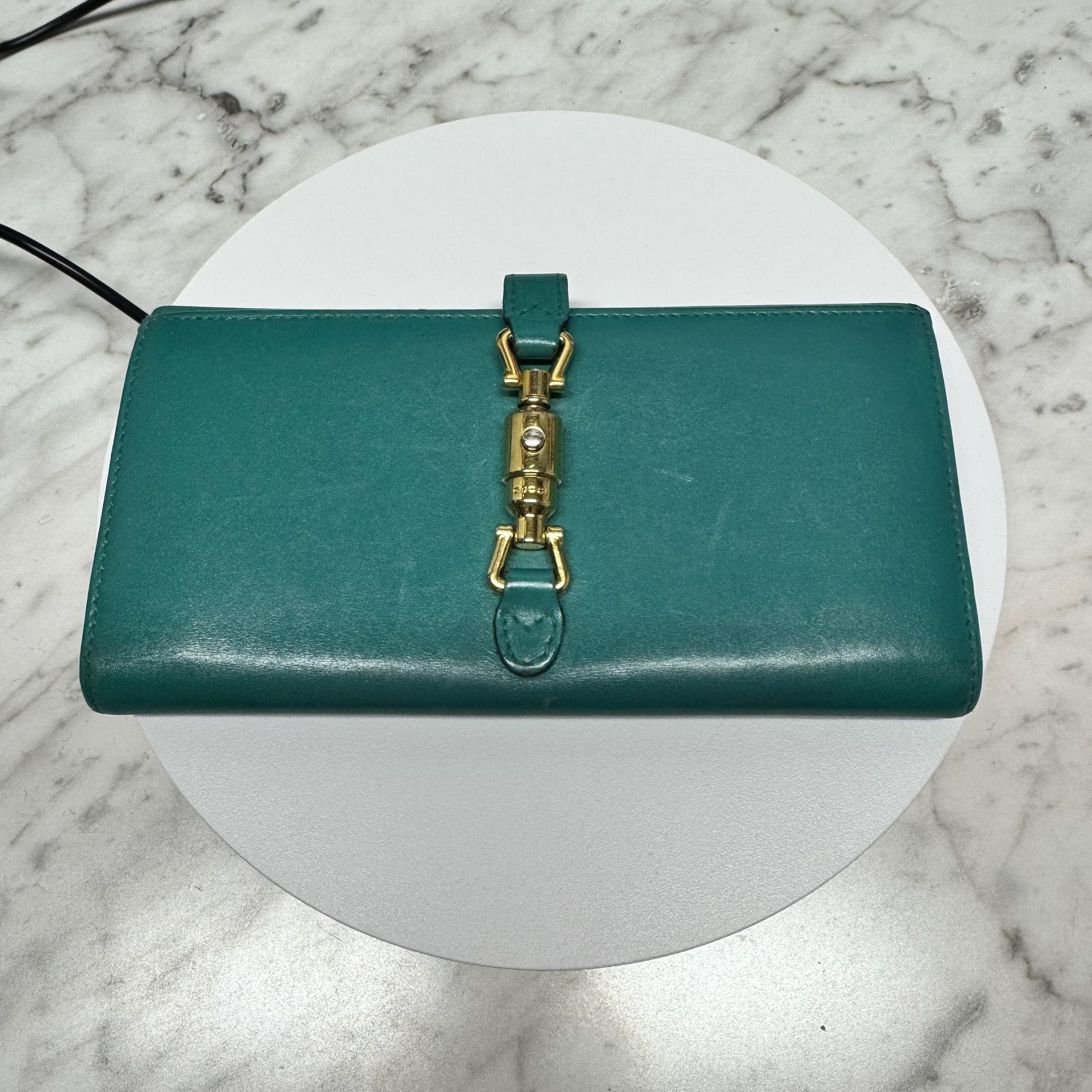 Gucci Piston Lock Smooth Leather Wallet