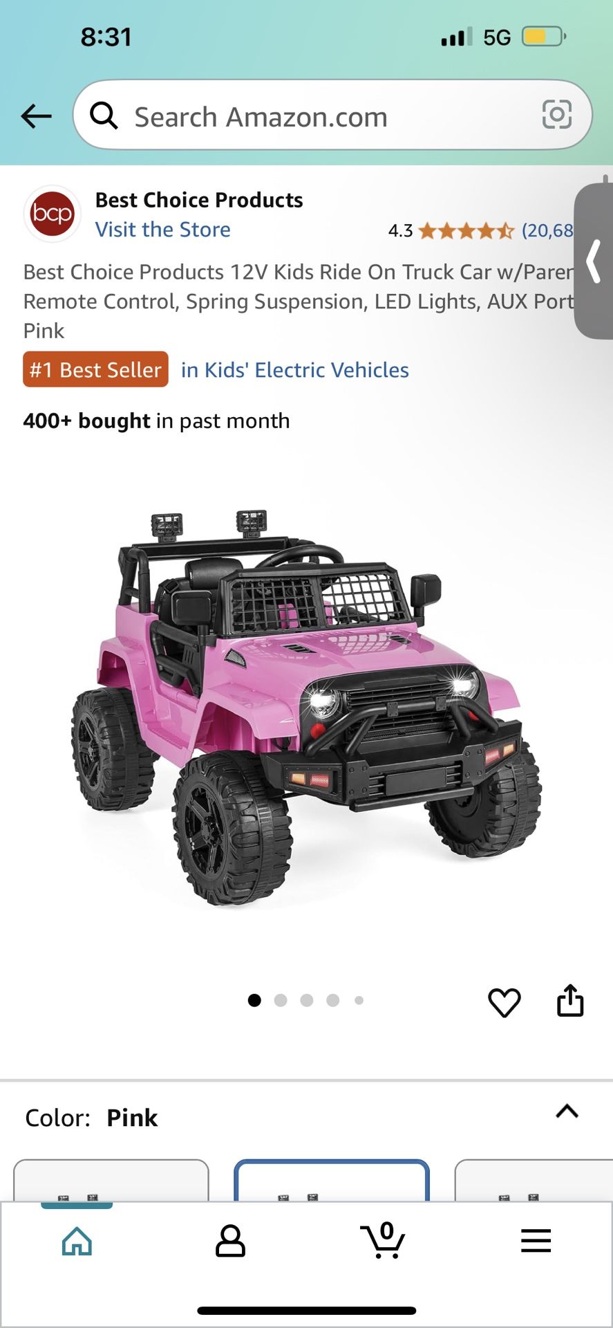 Pink Jeep Power Wheels
