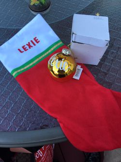 Brand New Personalized "Lexie" Stocking and Christmas Ornament