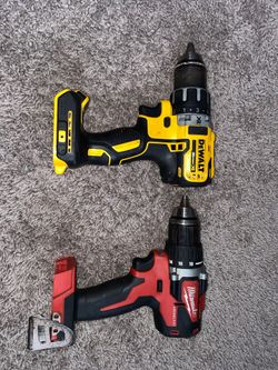 Drill Milwaukee and DeWalt