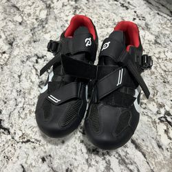 Peloton Cycling Shoes Black & Red 