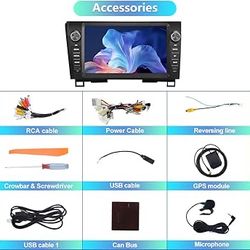 Car Stereo Android 13 for Toyota Tundra 2007-2013 Sequoia 2008-2018, 9 Inch Touch Screen 2+32GB Car Radio Wireless CarPlay GPS Navigation WiFi BT Mirr